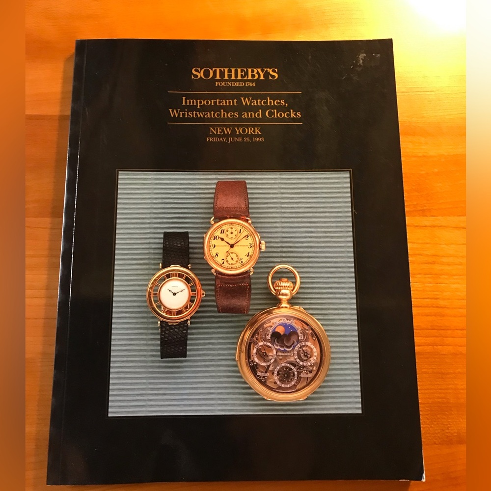 Sotheby’s Auction Catalogue - Watches - 1993